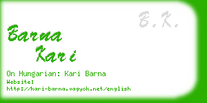 barna kari business card